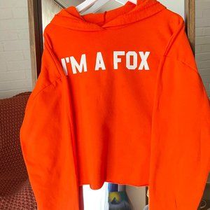 ORANGE CROP TOP WITH FOX EARS